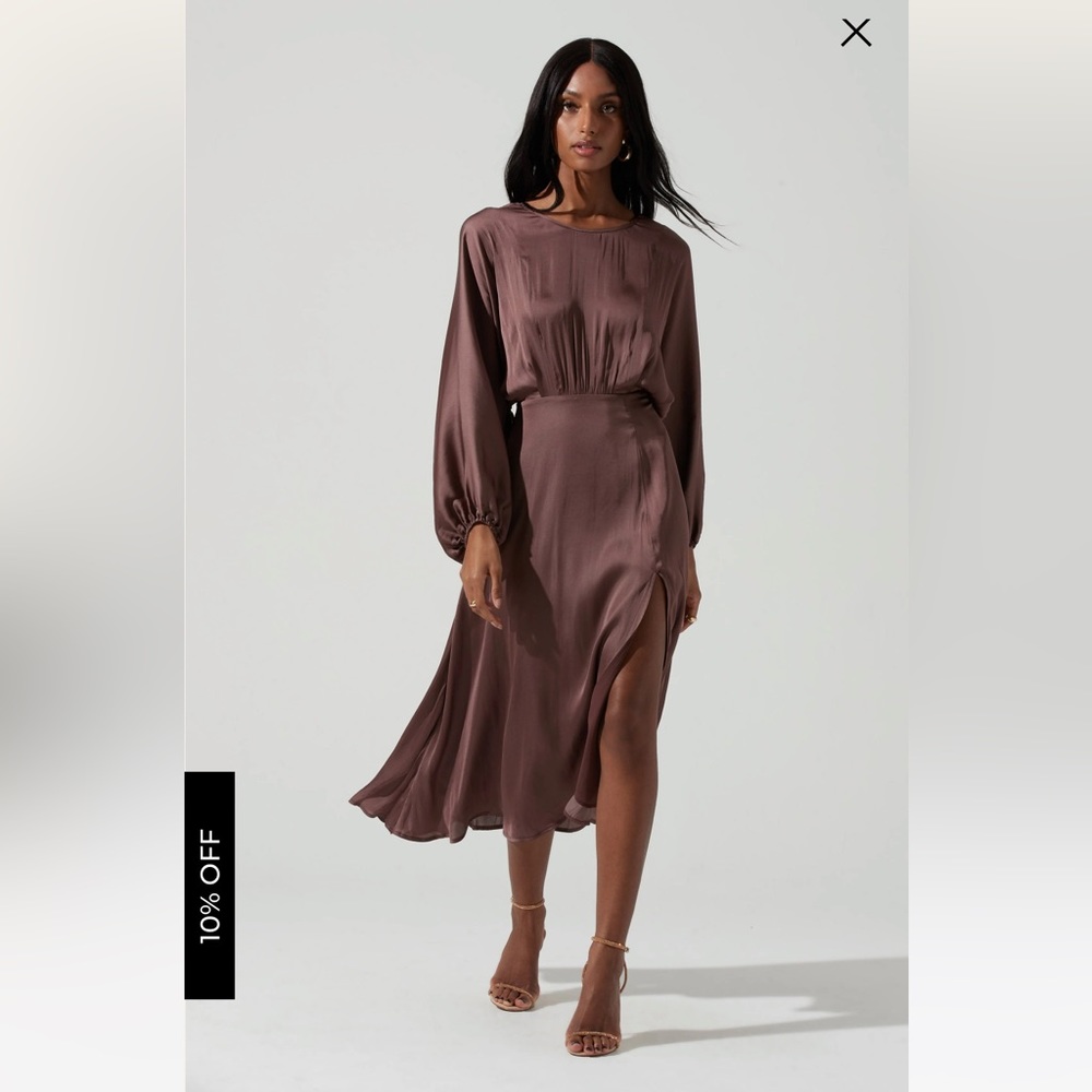 ASTR Marin Dolman Sleeve Midi Dress - Espresso